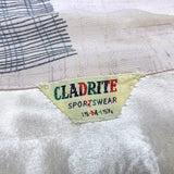 (vintage) 1950'S～ CLADRITE SPORTSWEAR ATOMIC PATTERN RAYON LOOP COLLAR BOX SHIRT
