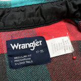 (VINTAGE) 1980'S～ Wrangler BLOCK CHECKERED HEAVY FLANNEL WESTERN SHIRT