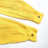 (VINTAGE) 1960'S UNKNOWN RAYON OPEN COLLAR BOX SHIRT WITH FLOCKY PRINT AS IS