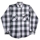 (VINTAGE) 1990'S FIVE BROTHER BLOCK CHECKERED HEAVY FLANNEL SHIRT