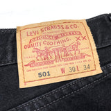 (VINTAGE) 1999 MADE IN USA Levi's 501 POST DYED BLACK DENIM PANTS