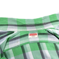 (VINTAGE) 1960'S TOM SAWYER PLAID PATTERN RAYON OPEN COLLAR BOX SHIRT