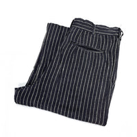 (DESIGNERS) 1980'S COMME des GARCONS HOMME HEMP 100% STRIPED PATTERN 2 TUCK SLACKS