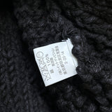 (VINTAGE) MADE IN SCOTLAND INVERALLAN 1A BLACK INDIGO DYED COTTON HAND KNIT