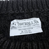 (VINTAGE) MADE IN SCOTLAND INVERALLAN 1A BLACK INDIGO DYED COTTON HAND KNIT