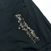 (DESIGNERS) 2000'S PHENOMENON SHIRT FABRIC DOUBLE BREASTED BIKER JACKET WITH SAFETY PIN