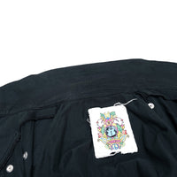 (DESIGNERS) 2000'S PHENOMENON SHIRT FABRIC DOUBLE BREASTED BIKER JACKET WITH SAFETY PIN