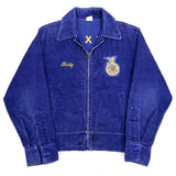 (VINTAGE) 1970'S FFA CHAIN STITCHED EMBROIDERED CORDUROY JACKET
