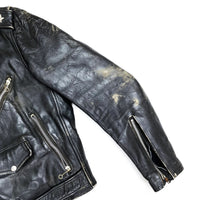 (VINTAGE) 1960'S AMC 2 STAR STEERHIDE DOUBLE BREASTED BIKER JACKET AS IS