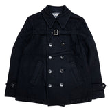 (DESIGNERS) AD2009 BLACK COMME des GARCONS BONDAGE STYLE FULLFILLED DOUBLE BREASTED WOOL JACKET