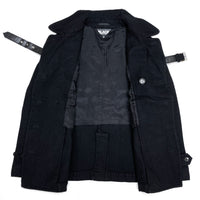 (DESIGNERS) AD2009 BLACK COMME des GARCONS BONDAGE STYLE FULLFILLED DOUBLE BREASTED WOOL JACKET