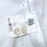 (designers) MADE IN JAPAN UNUSED SQUARE POLKA DPT PATTERN RAYON LOOP COLLAR SHORT SLEEVE BOX SHIRT