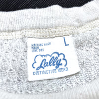 (VINTAGE) 1970'S Lally LONG RIB PLAIN QUILTED SWEAT SHIRT