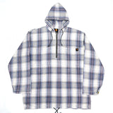 (VINTAGE) 1990'S FREAKS SHADOW PLAID HALF ZIP FLANNEL HOODIE