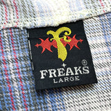 (VINTAGE) 1990'S FREAKS SHADOW PLAID HALF ZIP FLANNEL HOODIE