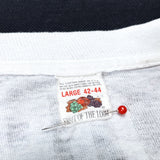 (T-SHIRT) 1970'S～ MADE IN USA UNKNOWN DOUBLE SIDED ENGLISH CHARACTER STICKER T-SHIRT BORO