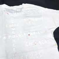 (T-SHIRT) 1970'S～ MADE IN USA UNKNOWN DOUBLE SIDED ENGLISH CHARACTER STICKER T-SHIRT BORO