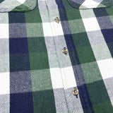 (VINTAGE) 1990'S～ MADE IN USA PRIVATE PROPERTY BLOCK CHECKERED HEAVY FLANNEL SHIRT