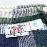 (VINTAGE) 1990'S～ MADE IN USA PRIVATE PROPERTY BLOCK CHECKERED HEAVY FLANNEL SHIRT