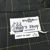 (vintage) 1960'S～ CITY PARIS MAN'S SHOP LATTICE PATTERN COTTON LOOP COLLAR BOX SHIRT