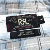 (vintage) 1990'S～ MADE IN SINGAPORRE RRL 3 STAR TAG LATTICE PATTERN SHIRT