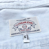 (designers) 1990'S～ MADE IN ITALY ARMANI JEANS BIG POCKET DESIGN SHIRT WITH STENCIL