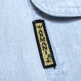 (designers) 1990'S～ MADE IN ITALY ARMANI JEANS BIG POCKET DESIGN SHIRT WITH STENCIL