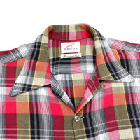 (VINTAGE) 1960'S NORTH SEA PALID PATTERN RAYON OPEN COLLAR BOX SHIRT