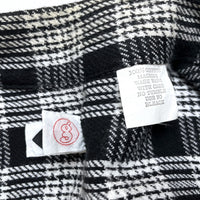 (DESIGNERS) 1990'S～ FINESSE X GOOD ENOUGH PLAID PATTERN OPEN COLLAR BOX FLANNEL SHIRT WITH RED LINE