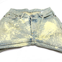 (DESIGNERS) 1998 MADE IN ITALY HELMUT LANG BLEACHED 5 POCKET DENIM PANTS