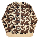 (VINTAGE) 1980'S ORVIS CAMOUFLAGE PATTERN ZIP UP KNIT CARDIGAN