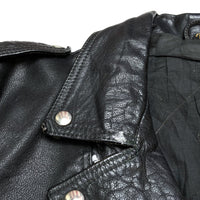 (VINTAGE) 1990'S MADE IN PAKISTAN DOUBLE BREASTED LEATHER BIKER JACKET