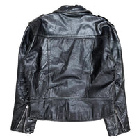(VINTAGE) 1990'S MADE IN PAKISTAN DOUBLE BREASTED LEATHER BIKER JACKET