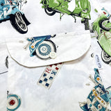 (designers) 1990'S～ MADE IN JAPAN Karl Helmut VESPA PATTERN ALL OVER PRINT LOOP COLLAR SHORT SLEEVE BOX SHIRT