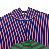 (designers) AD2018 MADE IN JAPAN COMME des GARCONS HOMME PLUS THIN STRIPE X THICK STRIPE PANELED DESIGN DEFORMED SHIRT