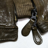 (DESIGNERS) MADE IN JAPAN CHRISTIAN PEAU WASHED LEATHER ZIP UP HOODIE