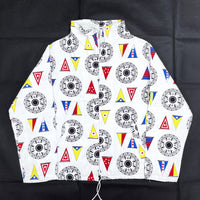 (VINTAGE) 1970'S UNKNOWN TOTAL PATTERN PRINT STAND COLLAR JACKET