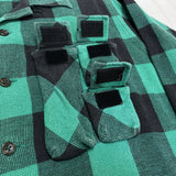 (DESIGNERS) 1999 GENERAL RESEARCH BLOCK CHECKERED LOOP COLLAR BOX SHIRT WITH PARASITE POCKET