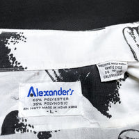 (VINTAGE) 1970'S MADE IN HONG KONG Alexander's SMOKER TOTAL PATTERN PRINT SHIRT