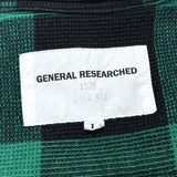 (DESIGNERS) 1999 GENERAL RESEARCH BLOCK CHECKERED LOOP COLLAR BOX SHIRT WITH PARASITE POCKET