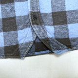 (DESIGNERS) PHENOMENON HEM DEFORMED DESIGN BLOCK CHECKERED HEAVY FLANNEL SHIRT