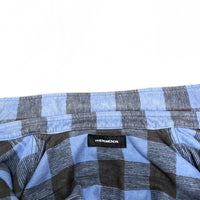 (DESIGNERS) PHENOMENON HEM DEFORMED DESIGN BLOCK CHECKERED HEAVY FLANNEL SHIRT