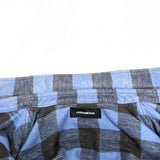 (DESIGNERS) PHENOMENON HEM DEFORMED DESIGN BLOCK CHECKERED HEAVY FLANNEL SHIRT