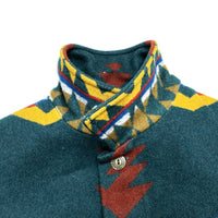 (VINTAGE) MADE IN USA HIGH GRADE by PENDLETON NATIVE PATTERN WOOL BLANKET JACKET