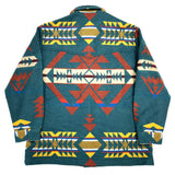 (VINTAGE) MADE IN USA HIGH GRADE by PENDLETON NATIVE PATTERN WOOL BLANKET JACKET