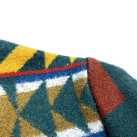 (VINTAGE) MADE IN USA HIGH GRADE by PENDLETON NATIVE PATTERN WOOL BLANKET JACKET