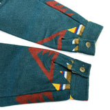 (VINTAGE) MADE IN USA HIGH GRADE by PENDLETON NATIVE PATTERN WOOL BLANKET JACKET