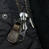 (VINTAGE) 1990'S～ POLO RALPH LAUREN LEATHER PANELED STAND UP COLLAR QUILTING JACKET WITH CHIN STRAP