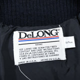 (VINTAGE) 1990'S～ MADE IN USA DeLONG PLAIN LONG LENGTH LEATHER SLEEVE VARSITY JACKET