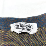 (DESIGNERS) 1990'S～ MADE IN ITALY MISSONI UOMO TOTAL PATTERN COTTON LINEN KNIT CARDIGAN WITH POCKET